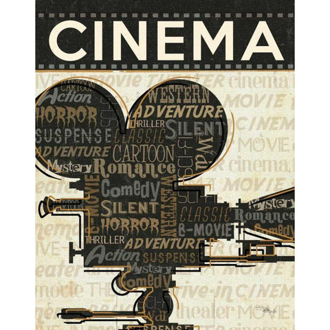 Cinema I White Modern Wood Framed Art Print by Pela Studio