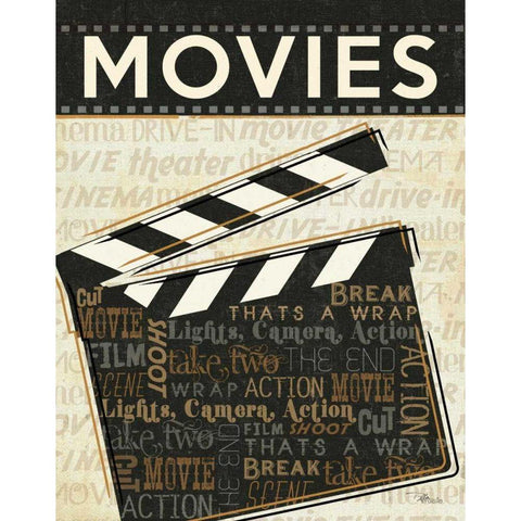 Cinema II White Modern Wood Framed Art Print by Pela Studio