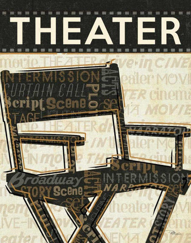 Cinema III White Modern Wood Framed Art Print with Double Matting by Pela Studio