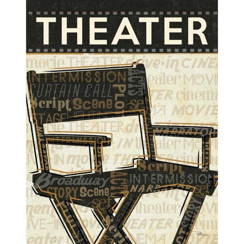 Cinema III Black Modern Wood Framed Art Print by Pela Studio