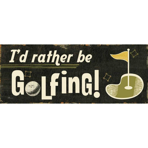 Funny Golf II Gold Ornate Wood Framed Art Print with Double Matting by Pela Studio