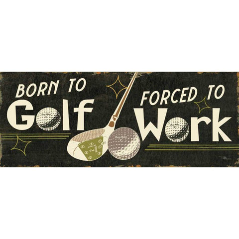 Funny Golf III Black Modern Wood Framed Art Print with Double Matting by Pela Studio