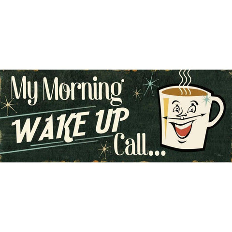 Funny Coffee I Black Modern Wood Framed Art Print by Pela Studio