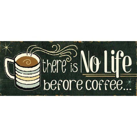 Funny Coffee II Black Modern Wood Framed Art Print with Double Matting by Pela Studio