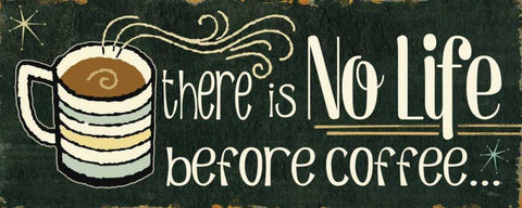 Funny Coffee II White Modern Wood Framed Art Print with Double Matting by Pela Studio