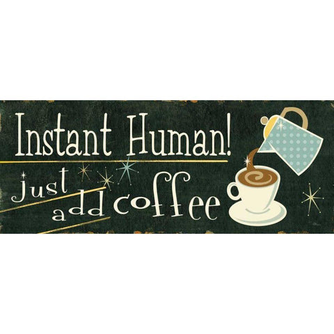 Funny Coffee III Black Modern Wood Framed Art Print with Double Matting by Pela Studio