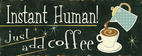 Funny Coffee III Black Ornate Wood Framed Art Print with Double Matting by Pela Studio