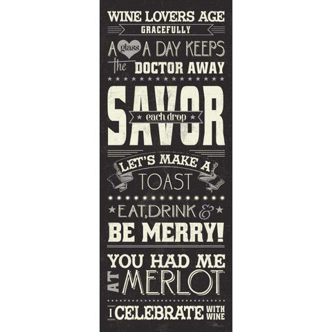 Wine Lovers I Gold Ornate Wood Framed Art Print with Double Matting by Pela Studio