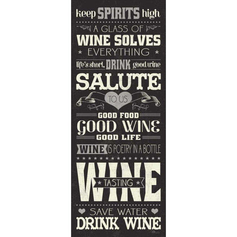 Wine Lovers II Black Modern Wood Framed Art Print by Pela Studio