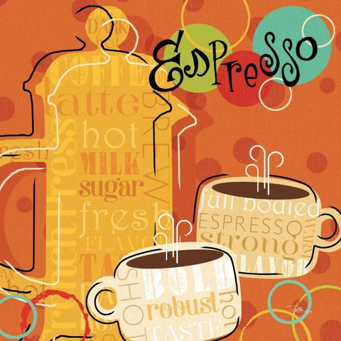 Funky Brew I White Modern Wood Framed Art Print by Pela Studio