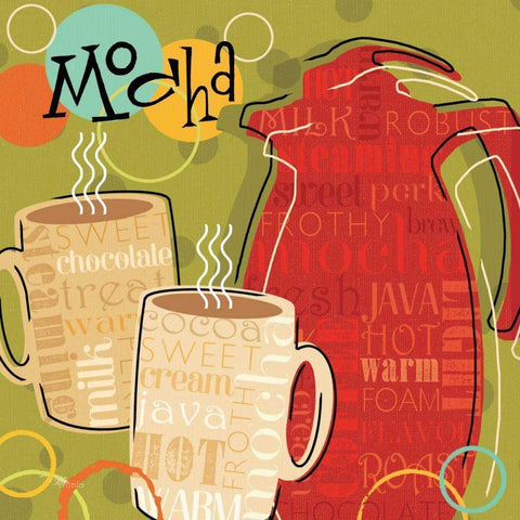 Funky Brew II Black Modern Wood Framed Art Print by Pela Studio