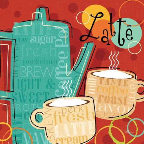 Funky Brew III Gold Ornate Wood Framed Art Print with Double Matting by Pela Studio