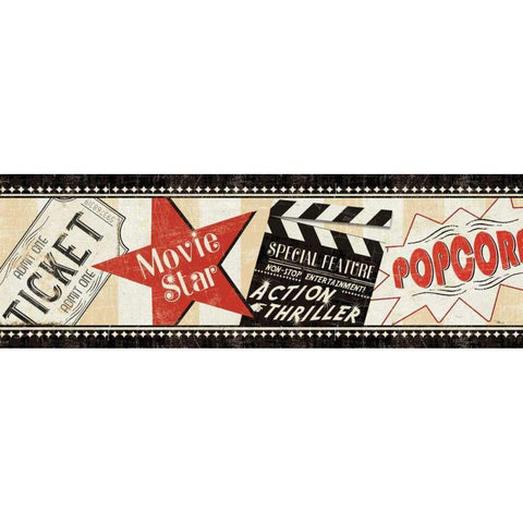 Movie Night Gold Ornate Wood Framed Art Print with Double Matting by Pela Studio