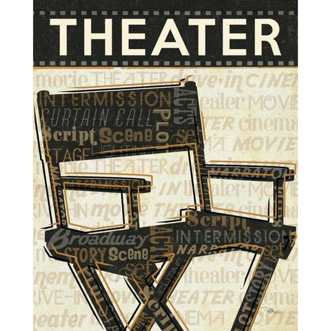 Cinema III Black Modern Wood Framed Art Print by Pela Studio