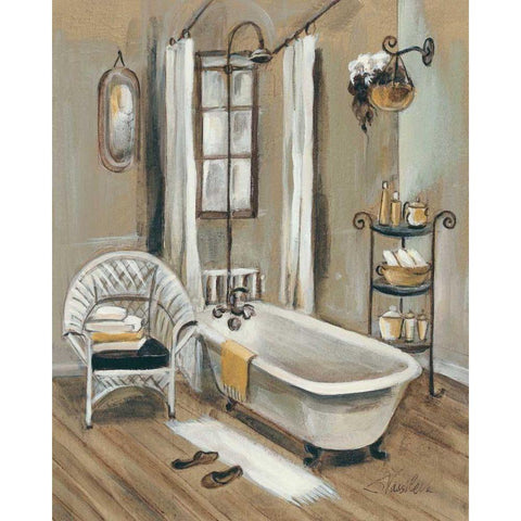 French Bath II White Modern Wood Framed Art Print by Vassileva, Silvia