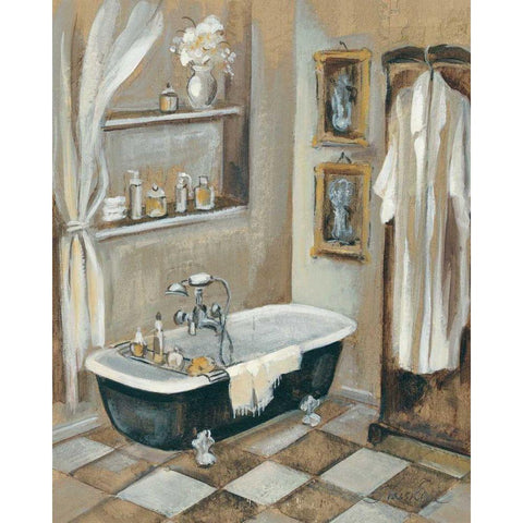 French Bath III White Modern Wood Framed Art Print by Vassileva, Silvia