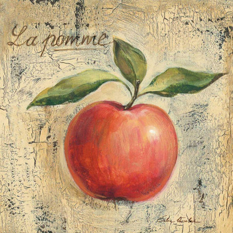 La Pomme White Modern Wood Framed Art Print by Vassileva, Silvia