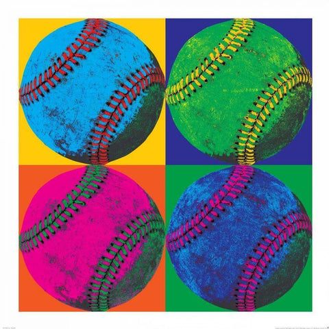 Ball Four Baseball White Modern Wood Framed Art Print by Wild Apple Portfolio