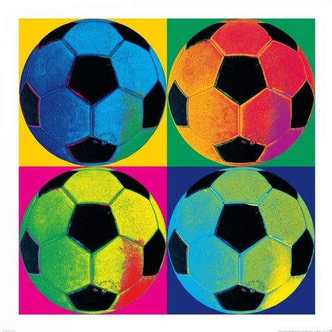 Ball Four Soccer Black Modern Wood Framed Art Print with Double Matting by Wild Apple Portfolio