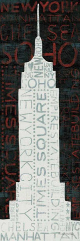 Empire State Building - Red White Modern Wood Framed Art Print with Double Matting by Mullan, Michael