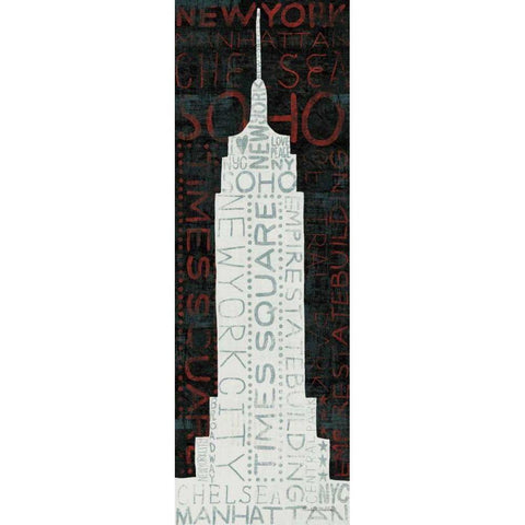 Empire State Building - Red Black Modern Wood Framed Art Print by Mullan, Michael