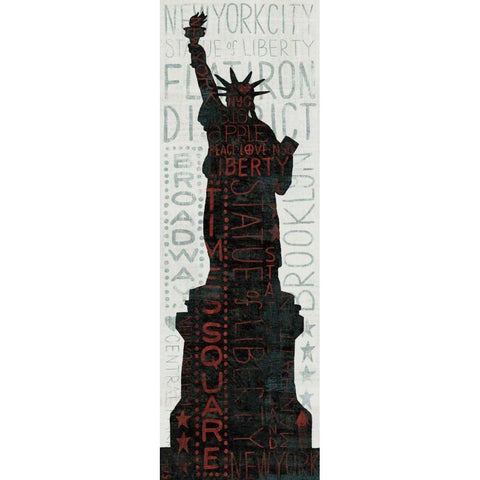 Statue of Liberty - Red Gold Ornate Wood Framed Art Print with Double Matting by Mullan, Michael