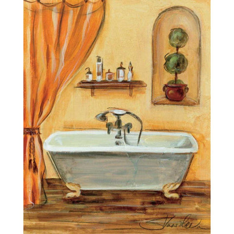 Tuscan Bath I Black Modern Wood Framed Art Print with Double Matting by Vassileva, Silvia