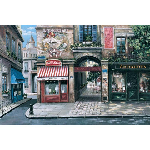 Vogue Cafe Black Modern Wood Framed Art Print by St. John, Mark