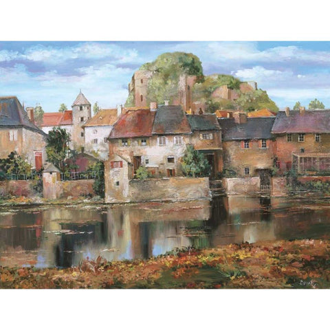 La Seyne-sur-Mer Black Modern Wood Framed Art Print with Double Matting by Duvall, Roger