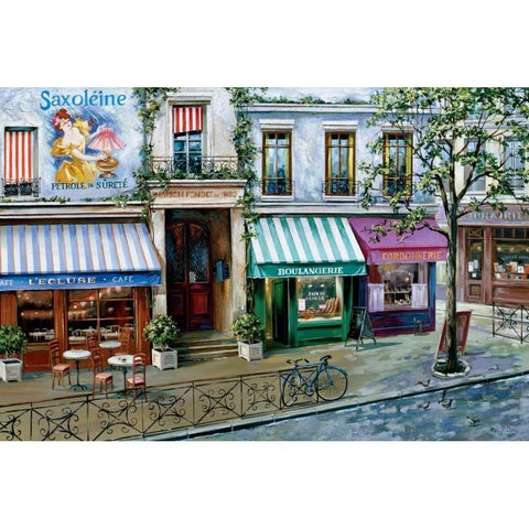 Rue des Maisons White Modern Wood Framed Art Print by St. John, Mark