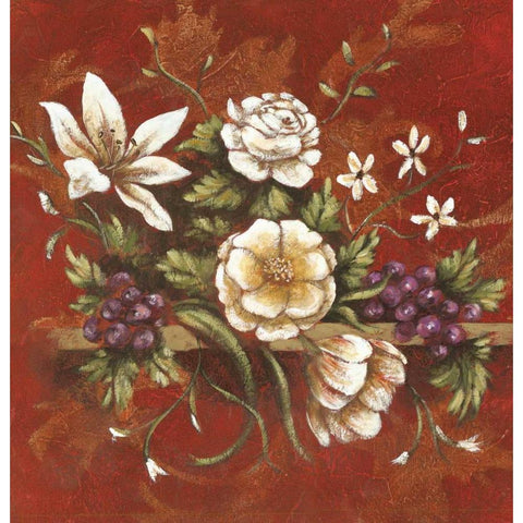 Jaipur Blossoms II Black Modern Wood Framed Art Print by DeMarco, Fiona