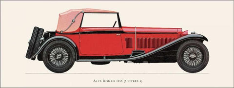 Alfa Romeo 1930 White Modern Wood Framed Art Print with Double Matting by Fantini, Antonio