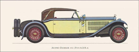 Austro-Daimler 1931 Black Ornate Wood Framed Art Print with Double Matting by Fantini, Antonio