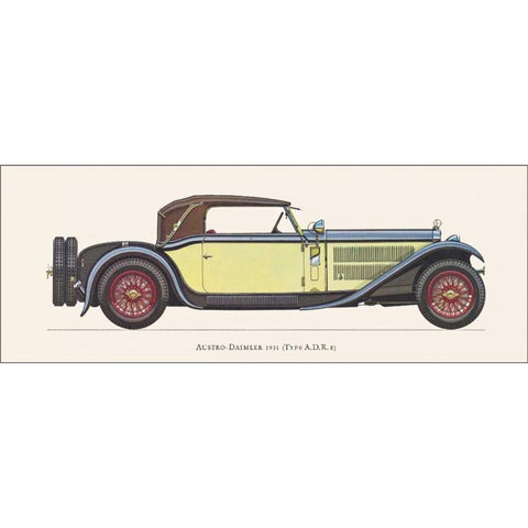 Austro-Daimler 1931 White Modern Wood Framed Art Print by Fantini, Antonio