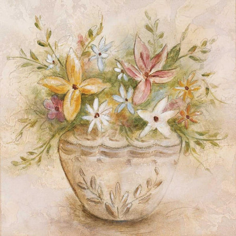 Floris Botanica II White Modern Wood Framed Art Print with Double Matting by Brey, Michael