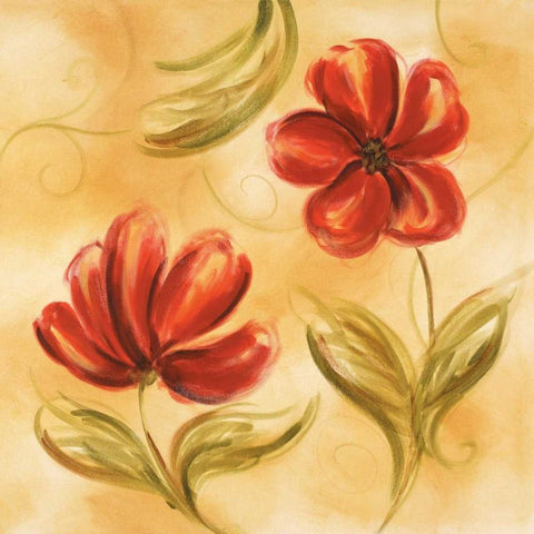 Laraâ€™s Whimsy II White Modern Wood Framed Art Print with Double Matting by Brey, Michael