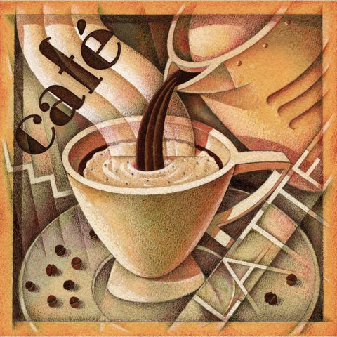 Cappuccino and Cafe A Gold Ornate Wood Framed Art Print with Double Matting by Edinjiklian, Teddy