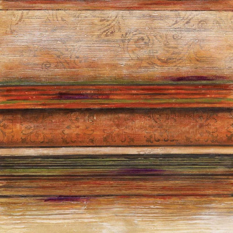 Grande Spectrum I White Modern Wood Framed Art Print with Double Matting by Brey, Michael