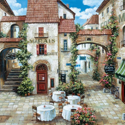 Le Marais Black Modern Wood Framed Art Print by Duvall, Roger