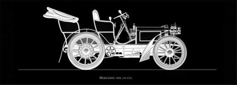 Mercedes 1900 White Modern Wood Framed Art Print with Double Matting by Fantini, Antonio