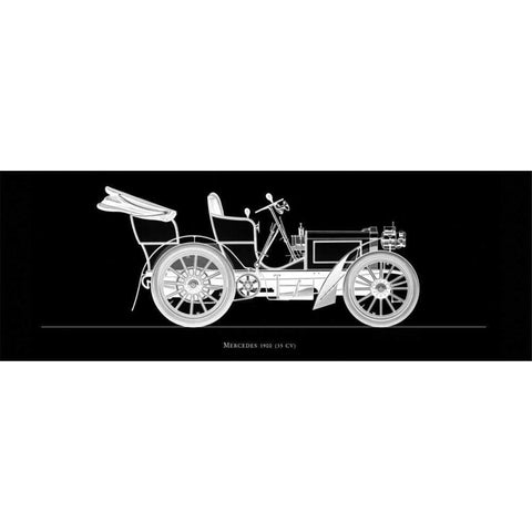 Mercedes 1900 Black Modern Wood Framed Art Print with Double Matting by Fantini, Antonio