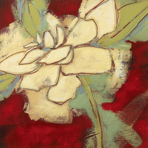 Jungle Gardenia II White Modern Wood Framed Art Print by Davies, Susan