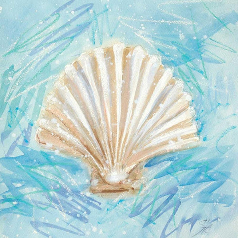 La Mer D White Modern Wood Framed Art Print with Double Matting by Sic, Jerry