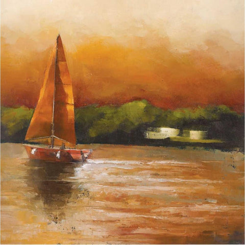 Majorcan Sail Petites A Black Modern Wood Framed Art Print by Rogers, Adam