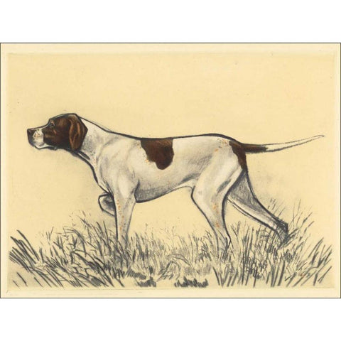Hunting Dogs-Pointer Black Modern Wood Framed Art Print by Collot, Andres