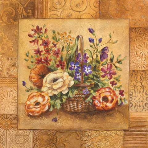 Firenze Sampler I Gold Ornate Wood Framed Art Print with Double Matting by King, Michael