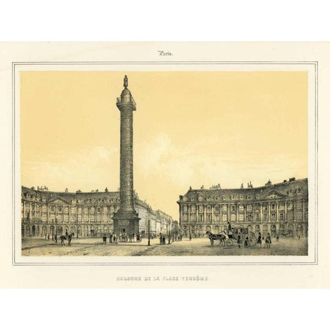 Place Vendome Gold Ornate Wood Framed Art Print with Double Matting by Anonymous