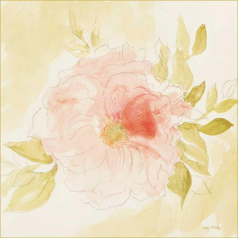 Stardust Peony Gold Ornate Wood Framed Art Print with Double Matting by Shelby, Judy