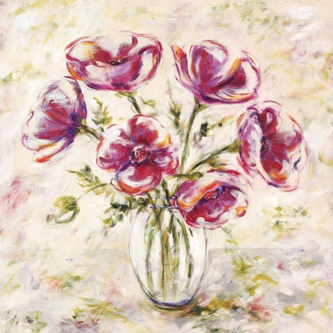 Felicity II White Modern Wood Framed Art Print with Double Matting by King, Michael