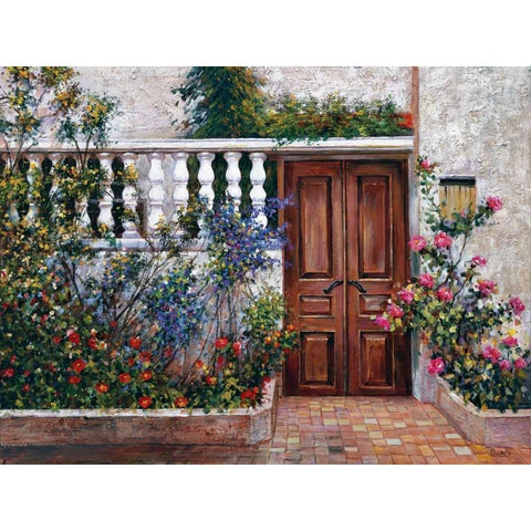 Casa Blanca Black Modern Wood Framed Art Print with Double Matting by Duvall, Roger